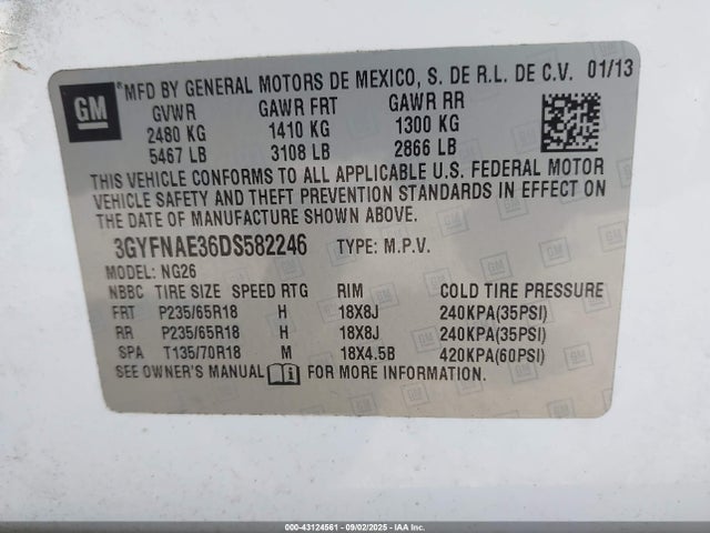 2013 CADILLAC SRX 3GYFNAE36DS582246 Photo 8