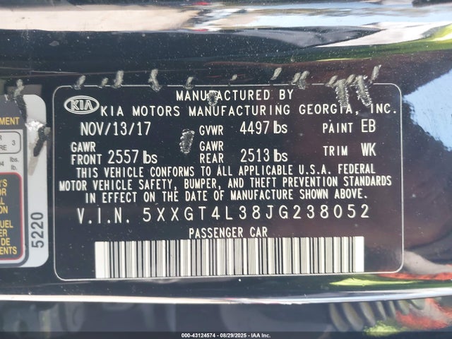 5XXGT4L38JG238052 KIA gdi
