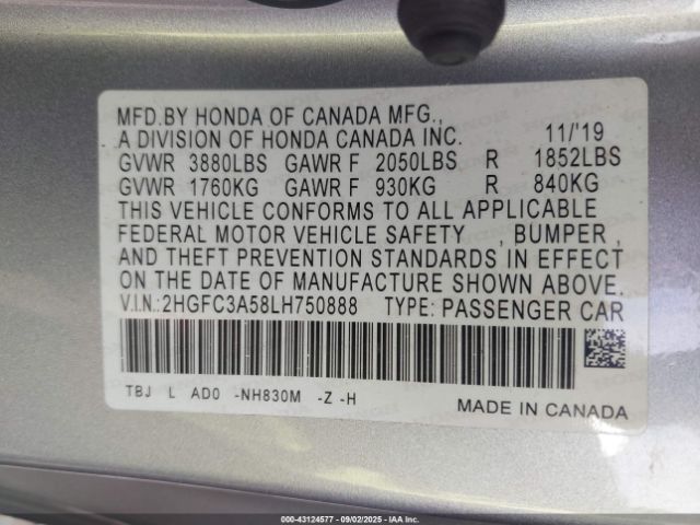 2020 HONDA CIVIC SI 2HGFC3A58LH750888 Photo 8