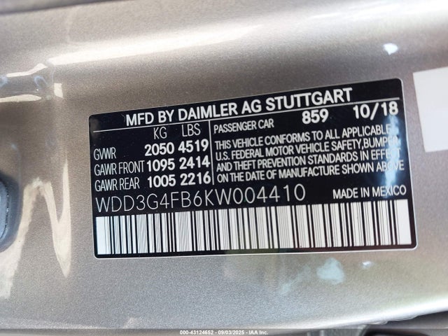 Mercedes-Benz m260 2019 WDD3G4FB6KW004410 Image 9