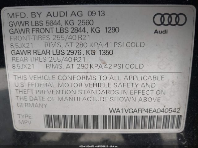 2014 AUDI SQ5 WA1VGAFP4EA040542 Photo 8