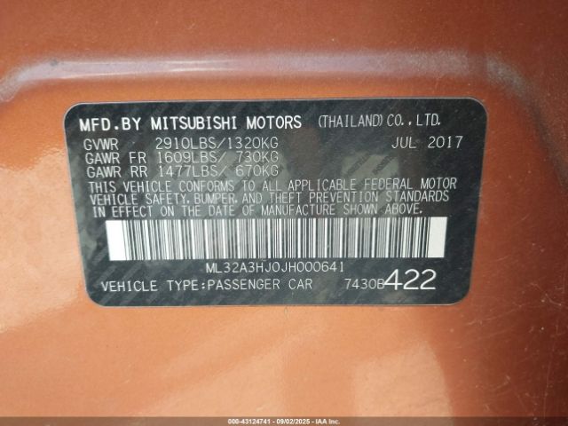 2018 MITSUBISHI MIRAGE ML32A3HJ0JH000641 Photo 8
