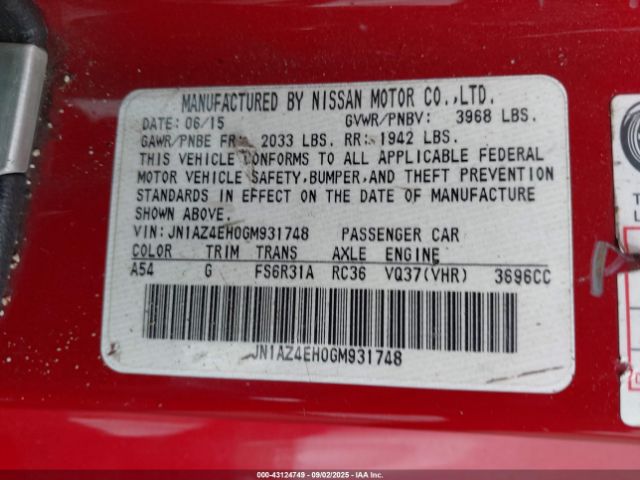2016 NISSAN 370Z JN1AZ4EH0GM931748 Photo 8