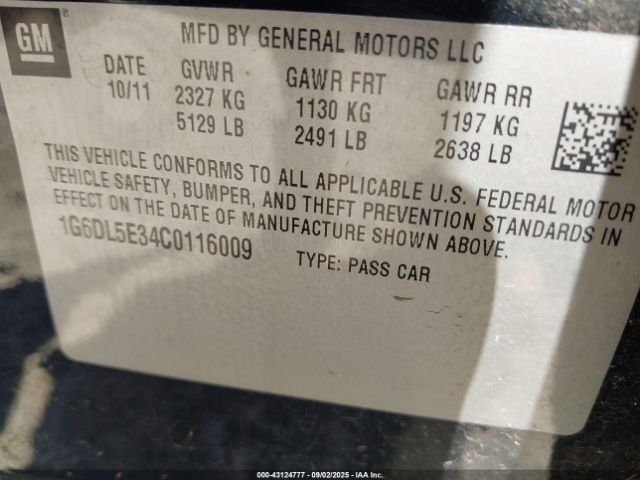 2012 CADILLAC CTS 1G6DL5E34C0116009 Photo 8