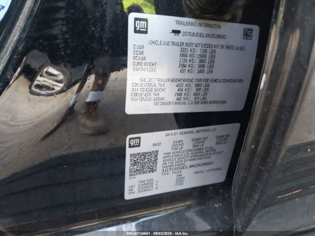 2022 GMC SIERRA 1500 1GTUUGEL4NZ539693 Photo 8