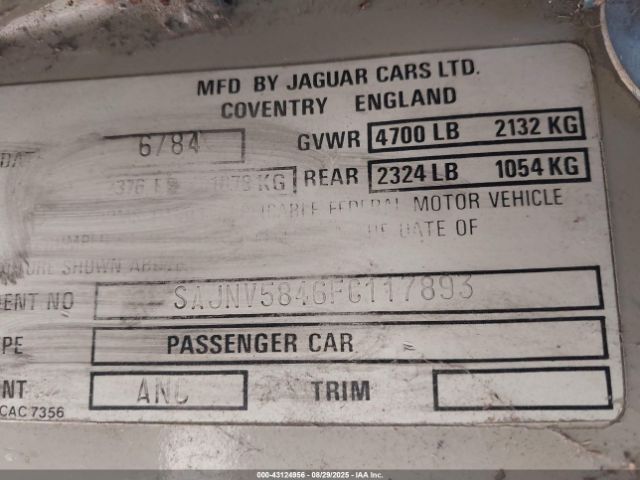 1985 JAGUAR XJS SAJNV5846FC117893 Photo 8