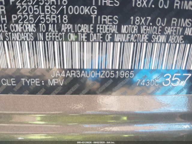 2017 MITSUBISHI OUTLANDER SPORT JA4AR3AU0HZ051965 Photo 8