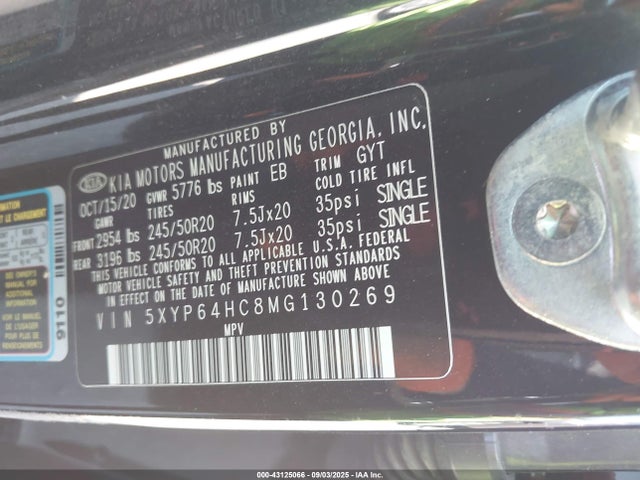 5XYP64HC8MG130269 KIA kmc gdi lambda-ii