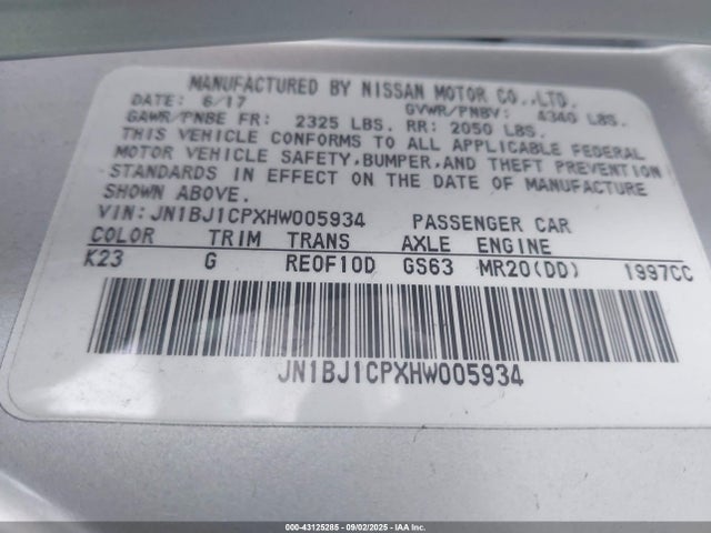JN1BJ1CPXHW005934 Nissan 2017