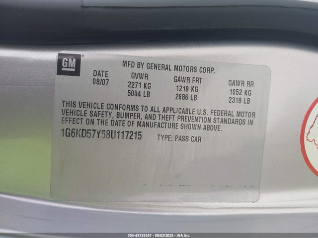 2008 CADILLAC DTS 1G6KD57Y58U117215 Photo 8