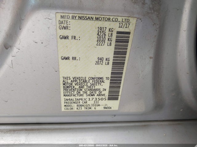 1N4AL3AP6JC173505 Nissan 2018