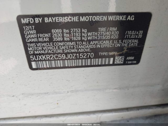 2018 BMW X5 5UXKR2C59J0Z15270 Photo 8