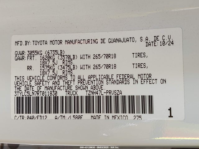 Toyota t24a-fts 2024 3TYLC5LN7RT011830 Image 9