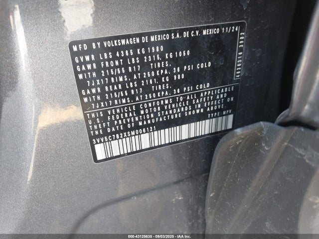 Volkswagen tsi 2025 3VV5C7B2XSM006121 Image 9