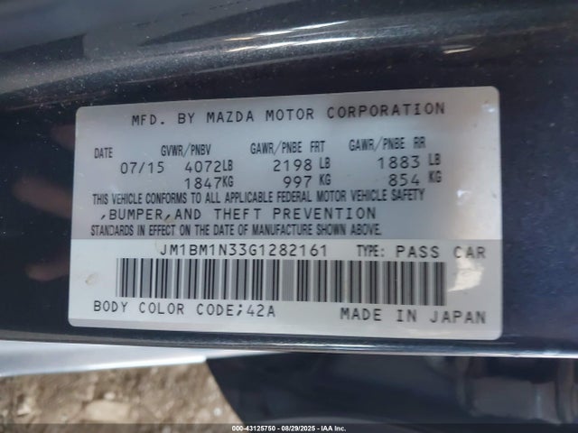 JM1BM1N33G1282161 Mazda py