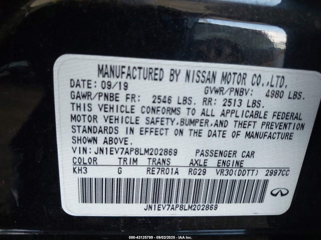 JN1EV7AP8LM202869 Infiniti Q50