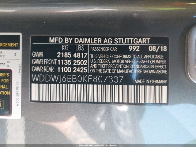 WDDWJ6EB0KF807337 Mercedes-Benz m276