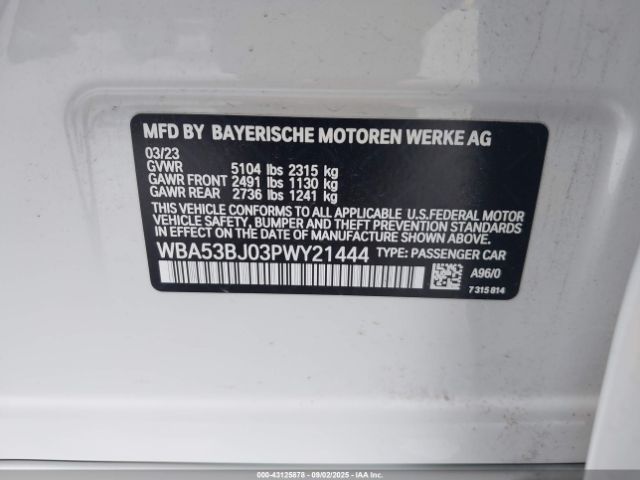 2023 BMW 540 WBA53BJ03PWY21444 Photo 8
