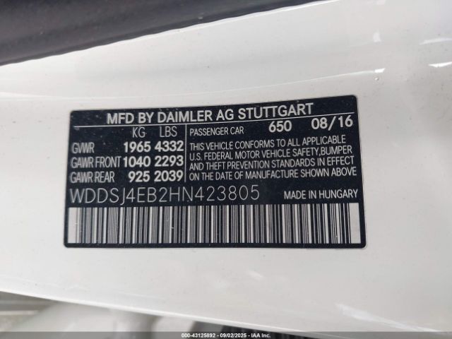 2017 MERCEDES-BENZ CLA WDDSJ4EB2HN423805 Photo 8