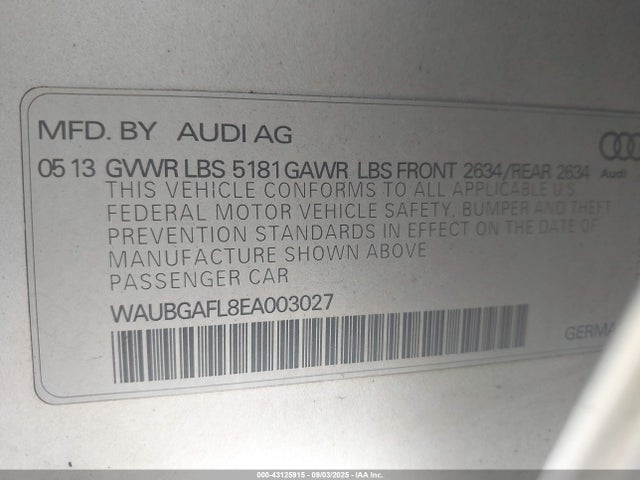 2014 AUDI S4 WAUBGAFL8EA003027 Photo 8