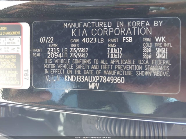KNDJ33AUXP7849360 KIA mpi nu