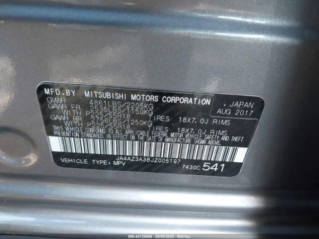 2018 MITSUBISHI OUTLANDER JA4AZ3A38JZ005197 Photo 8