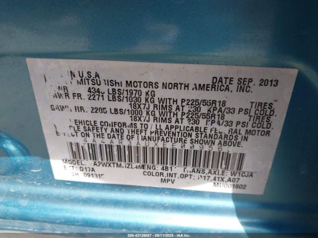 2014 MITSUBISHI OUTLANDER SPORT 4A4AR3AUXEE009563 Photo 8