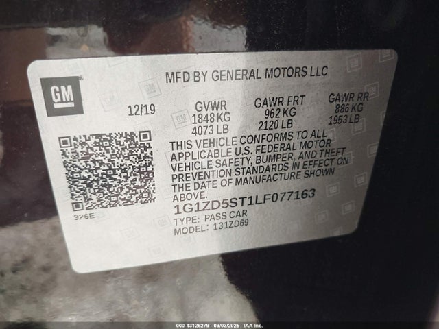 1G1ZD5ST1LF077163 Chevrolet lfv - direct injection, variable valve timing, gen 1