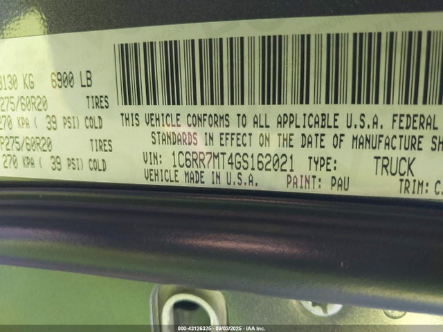 RAM 1500 2016 1C6RR7MT4GS162021 Image 9