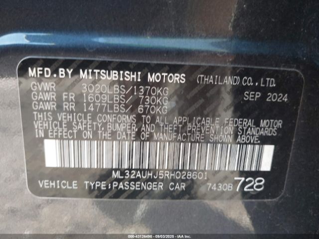 2024 MITSUBISHI MIRAGE ML32AUHJ5RH028601 Photo 8