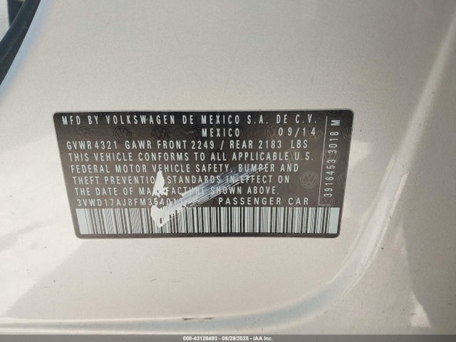 3VWD17AJ8FM354012 Volkswagen 1.8t
