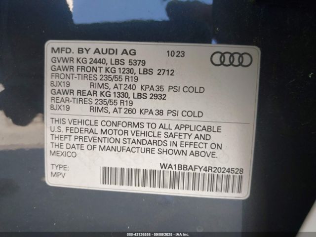 2024 AUDI Q5 WA1BBAFY4R2024528 Photo 8