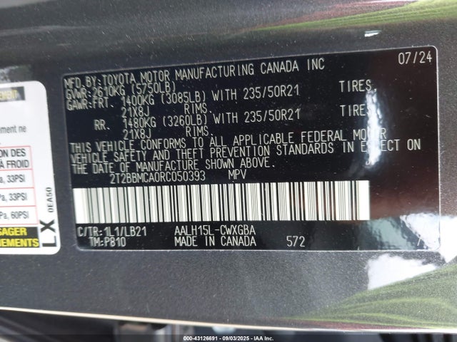 2T2BBMCA0RC050393 Lexus a25a-fxs, 5nm+4nm