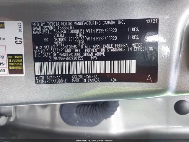 Lexus 2gr-fks 2022 2T2HZMAA4NC230155 Image 9