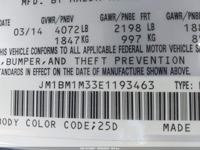 JM1BM1M33E1193463 Mazda py