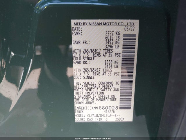 1N6ED1EJXNN680028 Nissan 2022