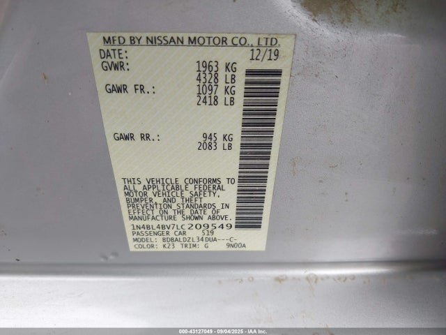 1N4BL4BV7LC209549 Nissan 2020