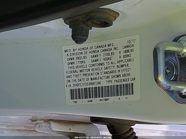 2HGFC1F33JH641246 Honda l15b7