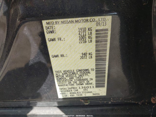 1N4AL3AP8EC136011 Nissan Altima