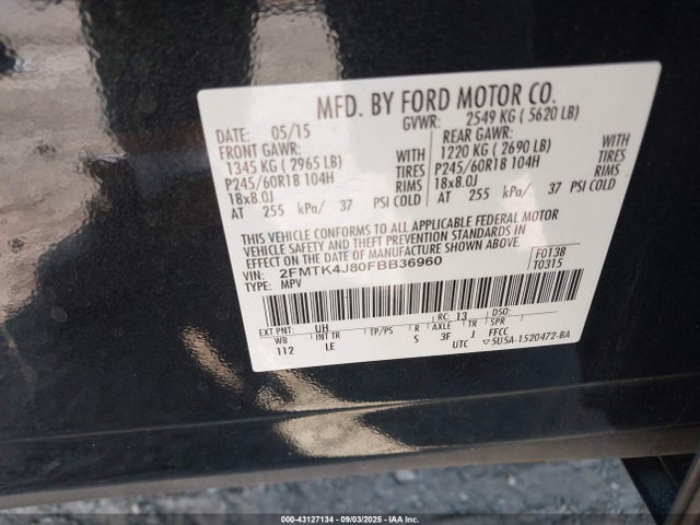 Ford 2015 2015 2FMTK4J80FBB36960 Image 9