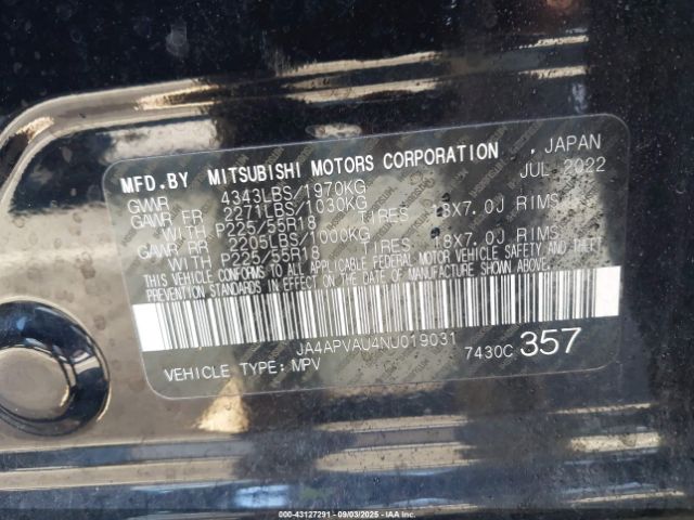 2022 MITSUBISHI OUTLANDER SPORT JA4APVAU4NU019031 Photo 8