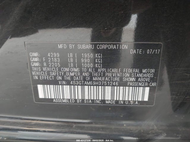 4S3GTAM69H3751246 Subaru na