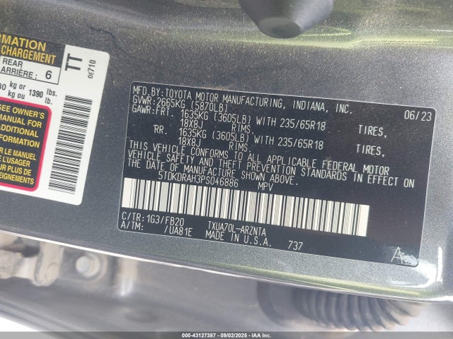 5TDKDRAH3PS046886 Toyota t24a-fts