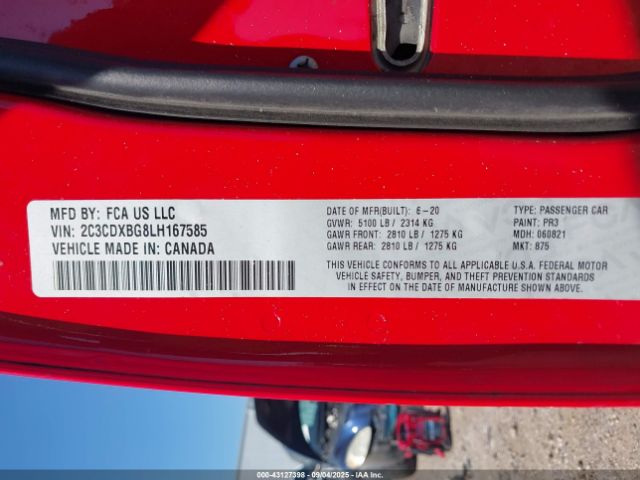 2020 DODGE CHARGER 2C3CDXBG8LH167585 Photo 8