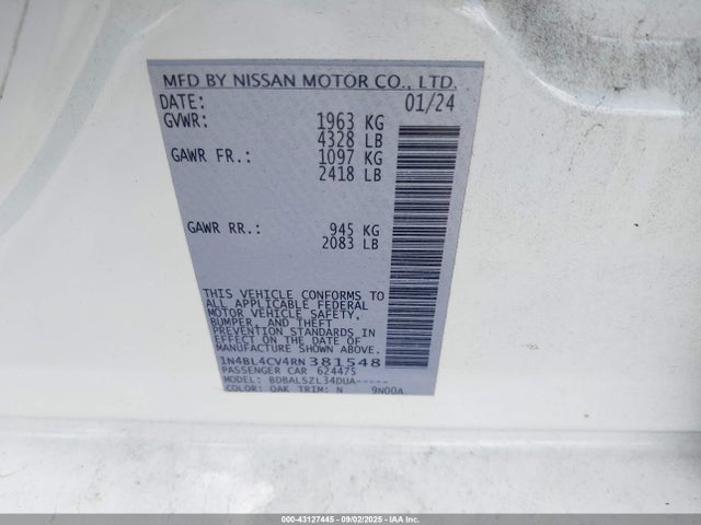 Nissan Altima 2024 1N4BL4CV4RN381548 Image 9