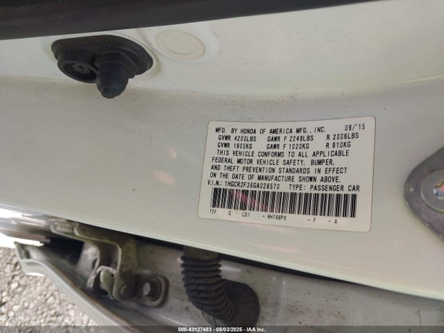 1HGCR2F36GA028570 Honda k24w1