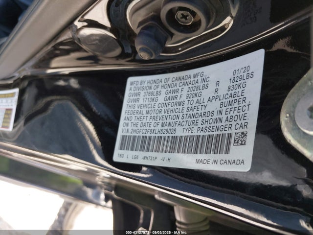 Honda k20c2 2020 2HGFC2F8XLH528026 Image 9