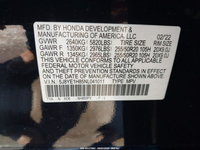 2022 ACURA MDX 5J8YE1H85NL041011 Photo 8