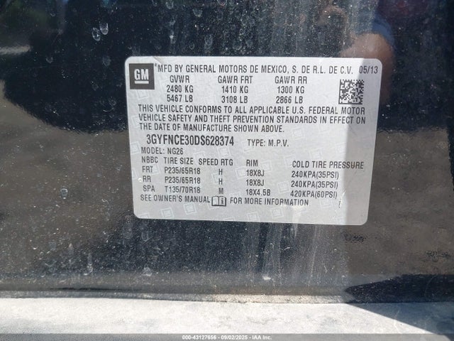 2013 CADILLAC SRX 3GYFNCE30DS628374 Photo 8