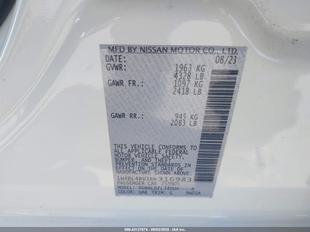 Nissan Altima 2024 1N4BL4BV3RN316983 Image 9